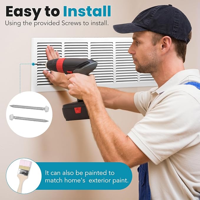 VOISEN Return Air Grille, Fits 30x8 Duct Opening, Steel Return Vent Cover - Image 7