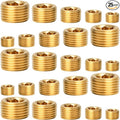 25 Pcs Brass Pipe Plug Fitting Assortment Kit, 5 Sizes 1/8" 1/4" 3/8" 1/2" 3/4" by KUANVE
