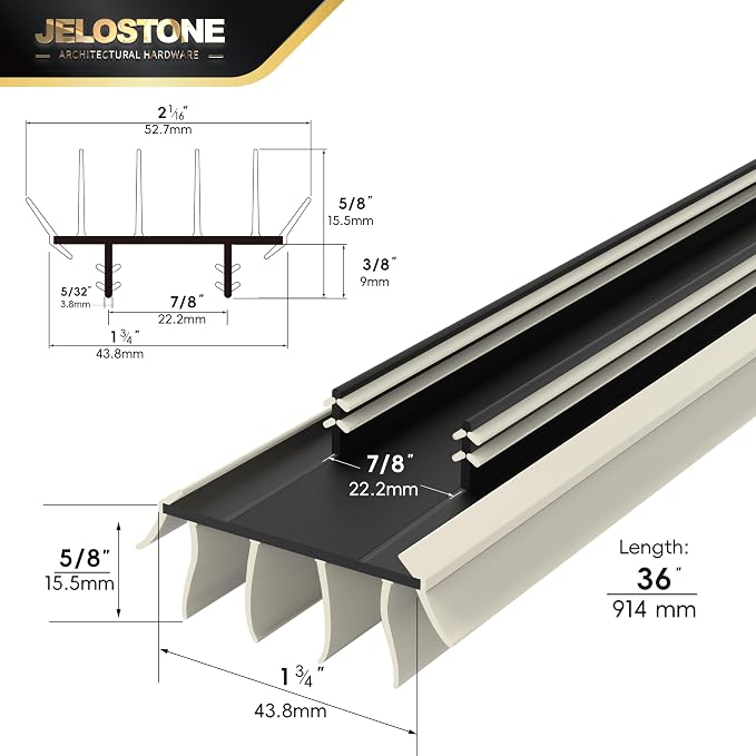 2-Pack 36" Kerf Door Bottom Seal Replacement, SGS & Intertek Tested, Easy - Image 2