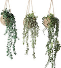 3 Pack Mini Artificial Hanging Greenary Fake Hanging Plants in Basket by Fuxdre