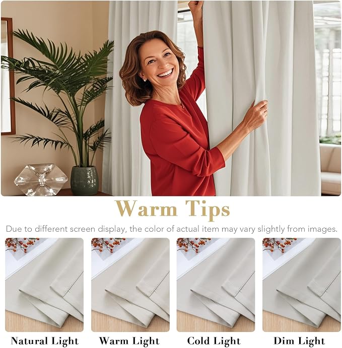 H.VERSAILTEX Back Tab Curtains 90 Inch Long - Image 3