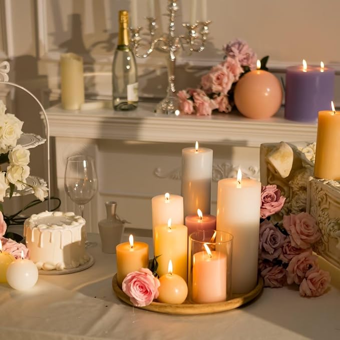 MOZEAL 4" x 10" Extra-Large Beige Pillar Candles, Long Clean-Burning, Tall 10 - Image 6