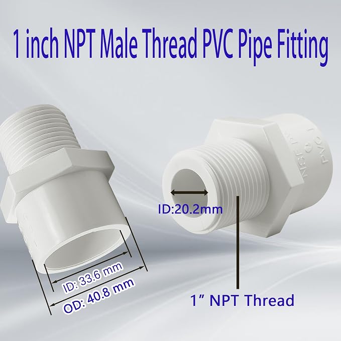 10Pcs White PVC Pipe Fittings, I INCH PVC Pipe Coupling - Image 2