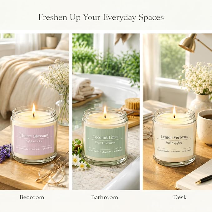 Scented Candles Gift Set, 6 Pack Spring Summer Soy Wax Aromatherapy Candles | - Image 4