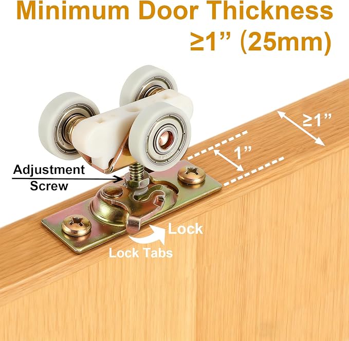 2 Pack Pocket Door Rollers Replacement - Image 4