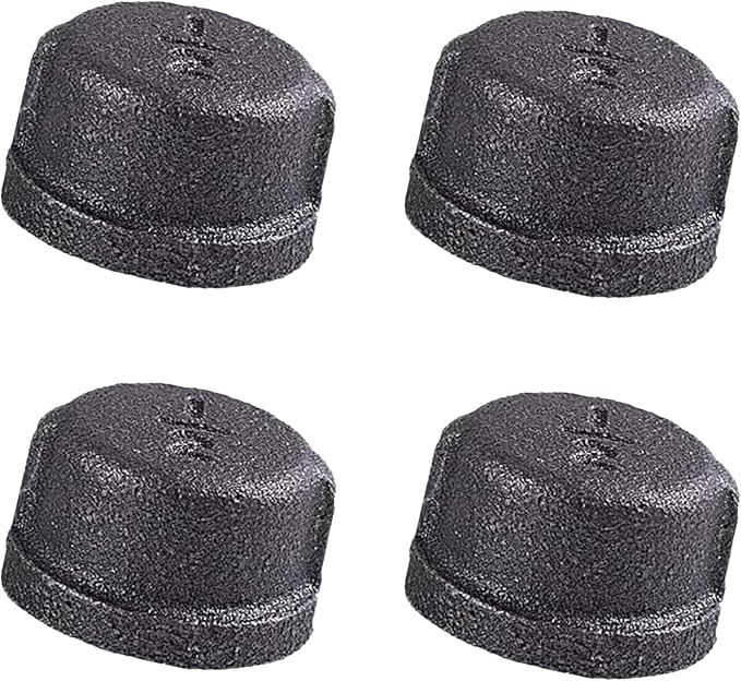 1/2" Malleable Iron Cast Pipe Fitting Cap, DIY Steampunk Industrial Vintage by GIOKALRT