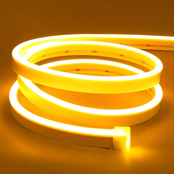Lamomo LED Neon Lights, 16.4ft Yellow LED Strip Light, 12V 0.39In/Cut Silicone by Lamomo