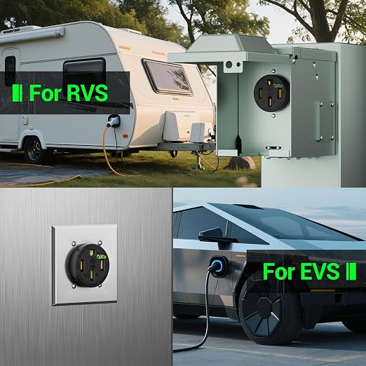 50 Amp EV Charging Receptacle/Nema 14-50 EV Outlet: Weather Resistant Straight - Image 5