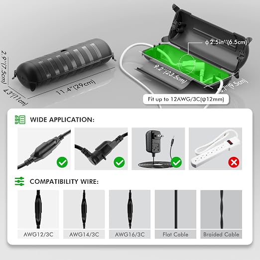 RESTMO Outdoor Extension Cord Cover, IP44 Waterproof Electrical Box | - Image 2