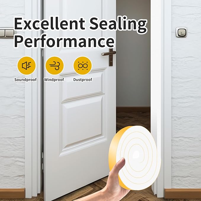Weather Stripping, High Density CR, Strong Adhesive, 1 in x 3/4 in x 13 Ft | - Image 5