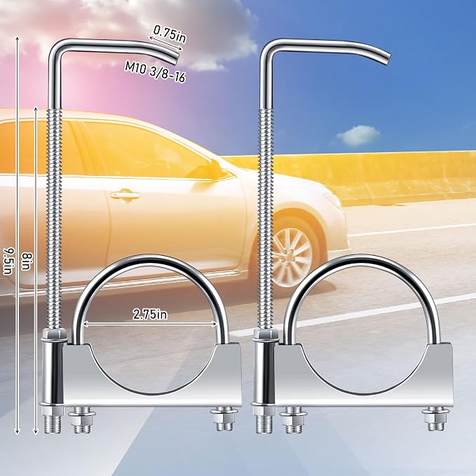2 Pcs 2.75 Inch Universal Exhaust Clamp - Image 2