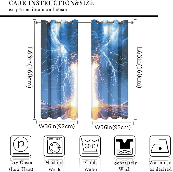 Tornado Lightning Blackout Curtains - Image 2