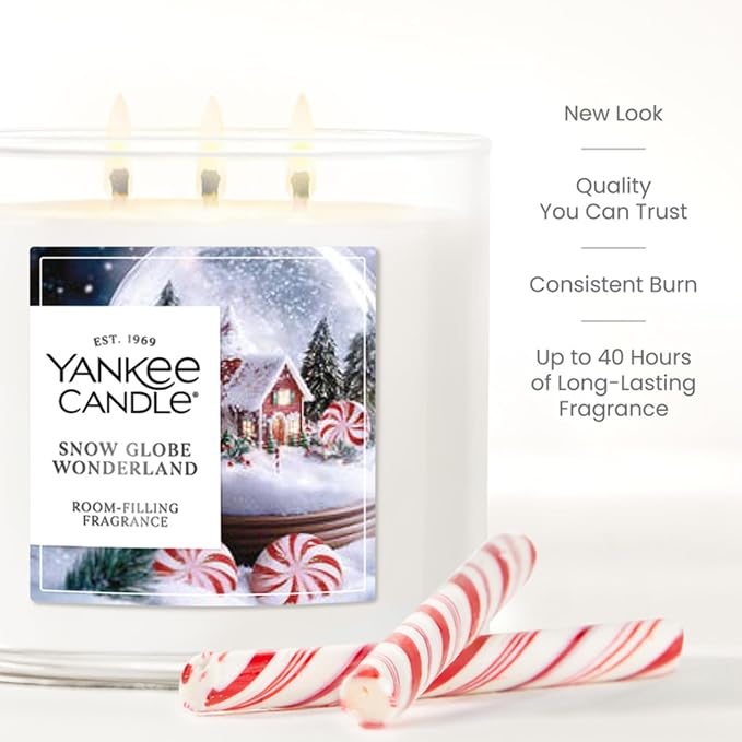 Yankee Candle Snowglobe Wonderland, Scented Candle, 14.5oz 3-Wick Candle Jar - Image 4