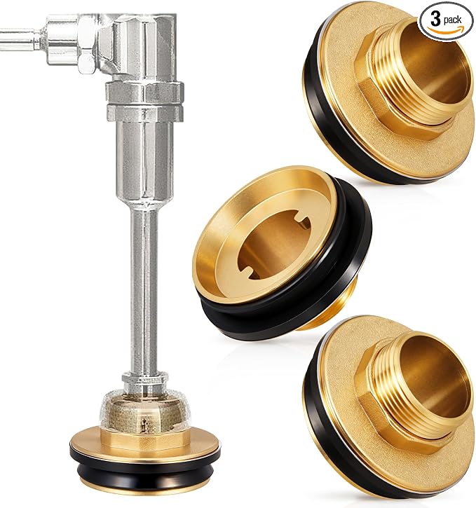 Zonon 3 Pcs 2 Inch x 1-1/4 Inch Brass Closet Spud Urinal Spud Flush Valve Parts by Zonon