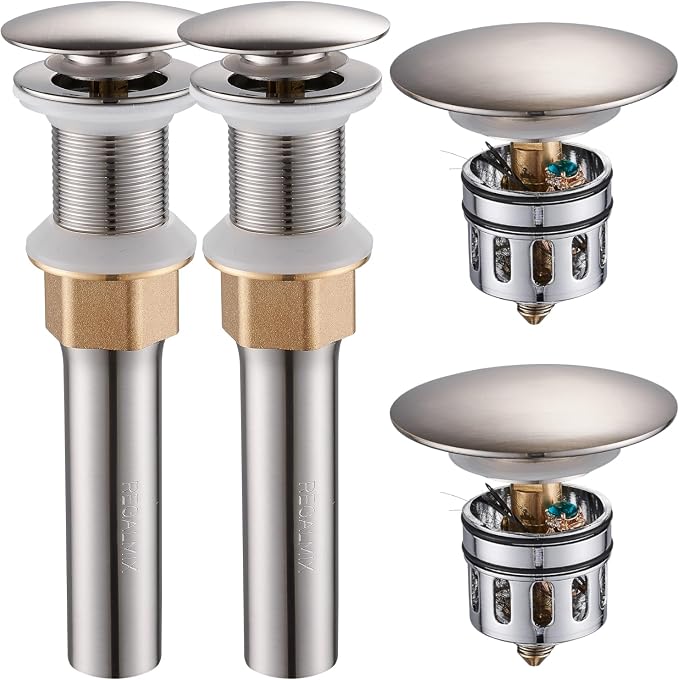 REGALMIX Bathroom Sink Drain Stopper Without Overflow, Pop Up Drain by REGALMIX