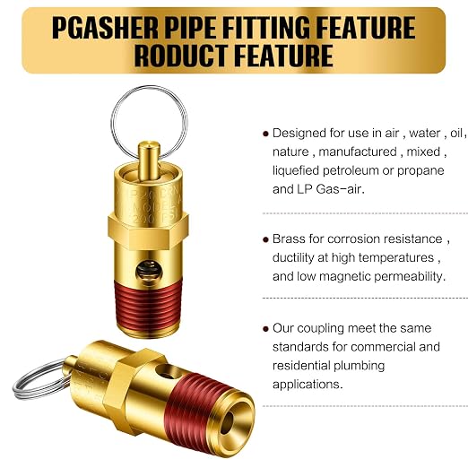 4 Pcs 1/4 Inch Male Npt 200 Psi Air Compressor Pressure Relief | Safety Valve - Image 5