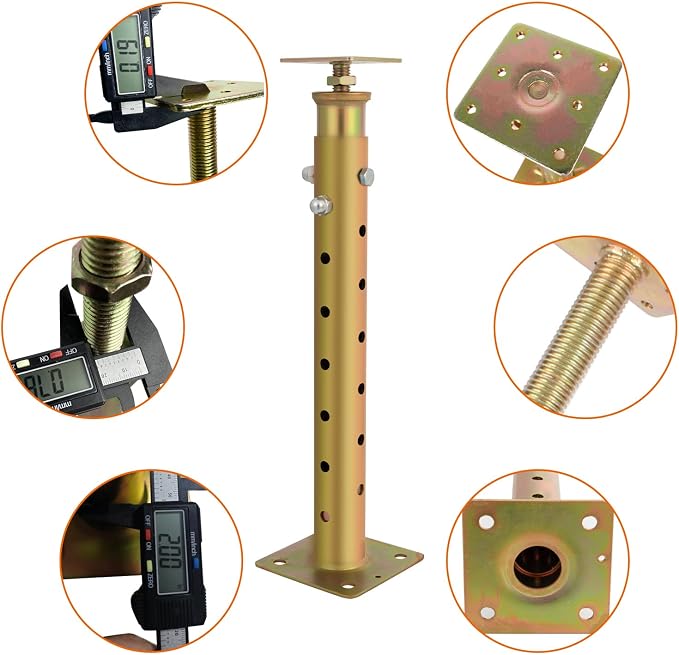 2 Pcs Adjustable Basement Floor Jack, Floor Joist Screw Jack - Image 6