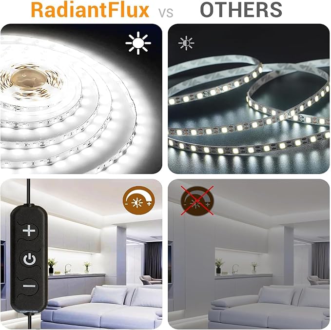 Under Cabinet Lighting Kit Small Led Strip Lights 10 ft White, Dimmable - Image 3