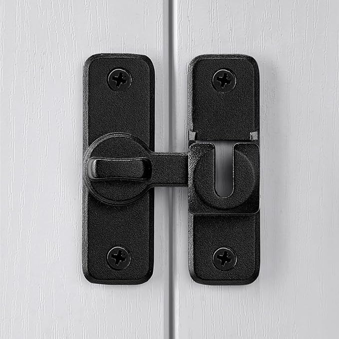 3 Pcs Matte Black 90/180 Degree Flip Latch, Zinc Alloy Barn Door Latch | Right - Image 4