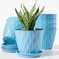 6 Pack Plant Pots with Drainage Holes, 4 Inch Plastic Indoor Flower Pots by Unknown