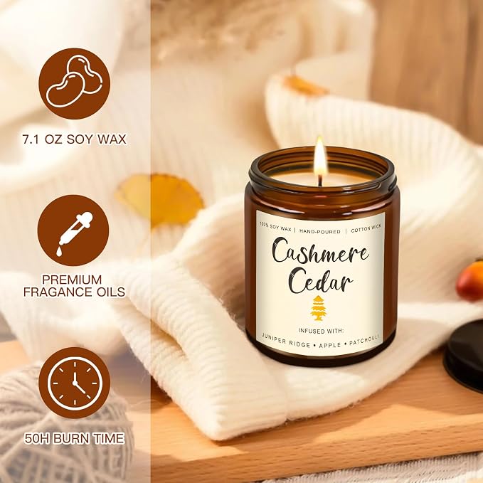 Candles for Home Scented, 6 x 7 oz Soy Wax & 150 Hours Long Lasting Fall Candles - Image 4