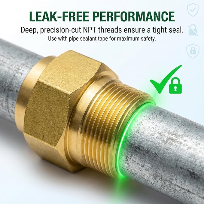 4 Pack 1/2" CSST Male NPT Fitting Kit, Brass Natural Gas | Quick Connect - Image 4