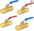 4-Pack Niikappu 1/2" Ball Valve, Push Fit Shut Off Valve Red & Blue | 1/4 Turn by Unknown