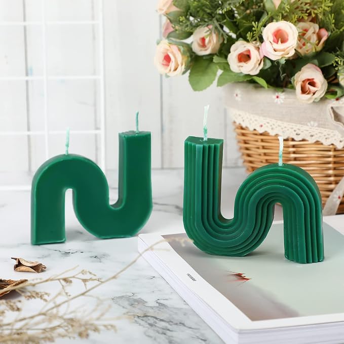 Tondiamo 2 Pcs Aesthetic Candles Twist Shaped Aesthetic Candles Cool S Shape - Image 6