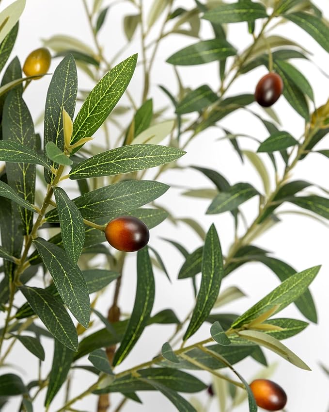 Artificial Olive Tree 5FT with Planter&Cotton Basket | Tall Faux Olive Trees - Image 6