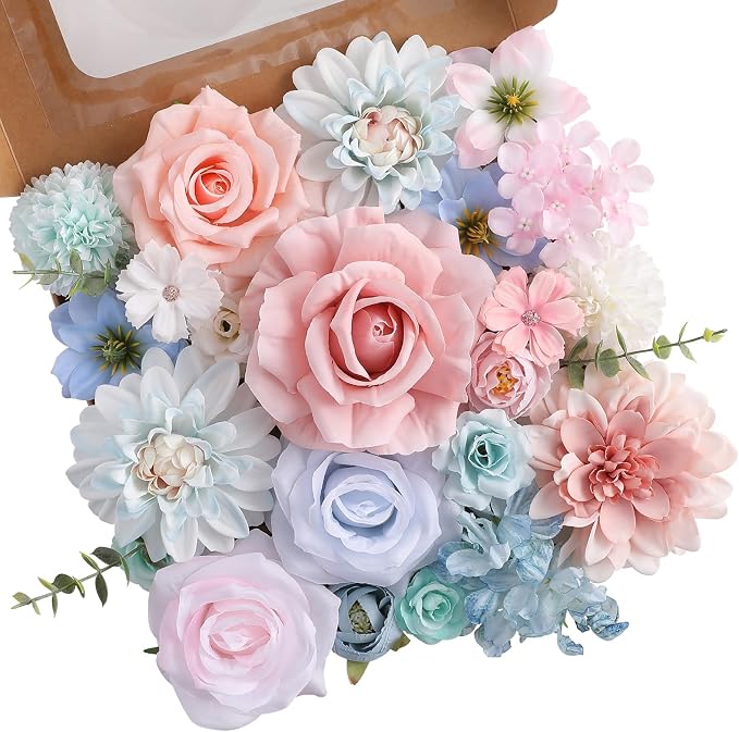 Artificial Flowers Fake Rose Flowers Dahlia by FloweroyalCrafts