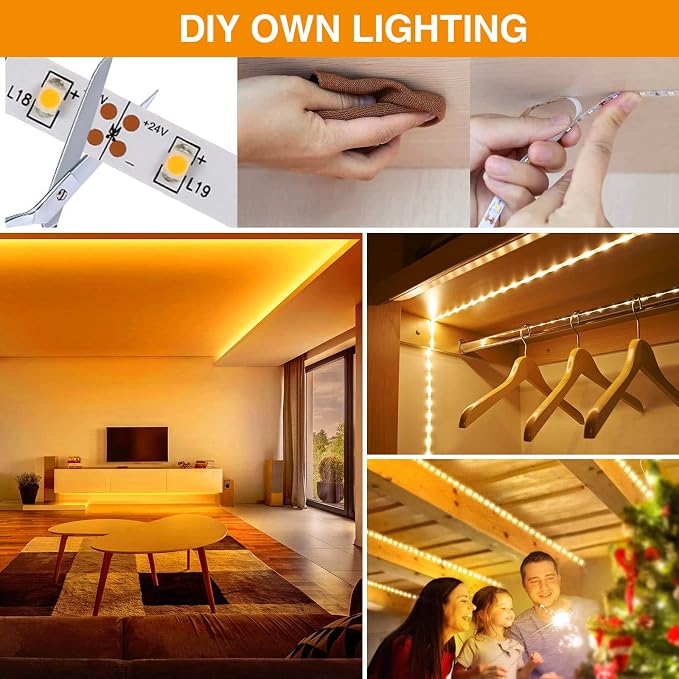 CT CAPETRONIX Warm White LED Strip Light, 16.4 Feet 24 Volt LED Light Strip - Image 5