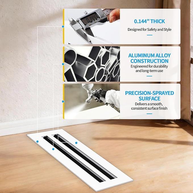 18x4 Modern AC Vent Cover, Decorative Air Vent Register Grille - Image 5