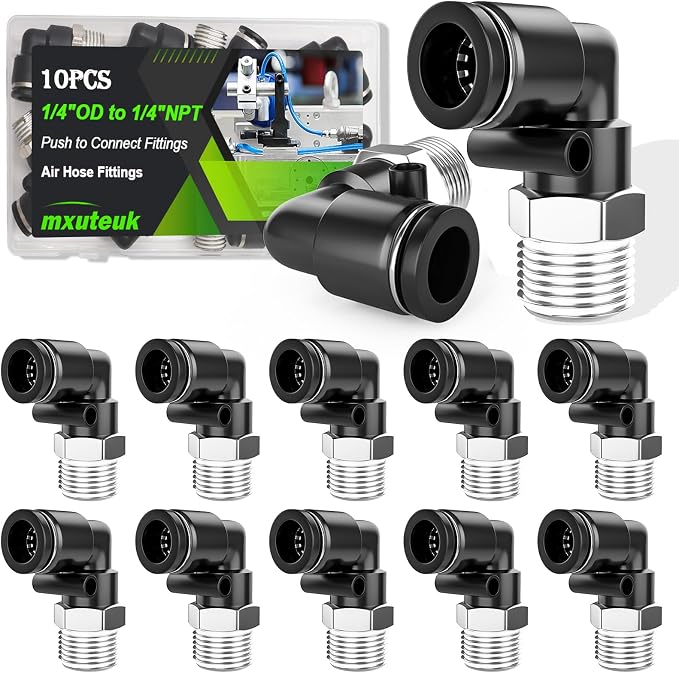 mxuteuk 1/4" NPT to 1/4"OD Push to Connect Fittings, Quick Connect Air Hose by mxuteuk