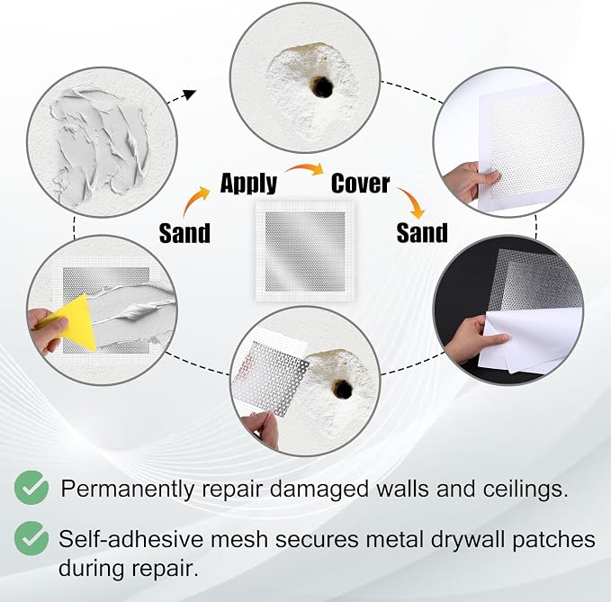 6 Pack Drywall Repair Patch, 10 X 10 Inch | Drywall Repair Kit Large Hole - Image 3