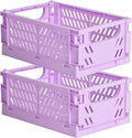 HUUSMOT 2-Pack Collapsible Plastic Storage Baskets, 9.8"x6.5"x3.8" | Pastel by HUUSMOT