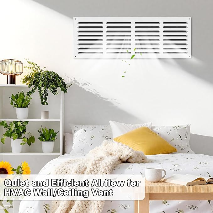 Decorative White MDF Return Air Vent Cover Fits 30x6 - Image 2