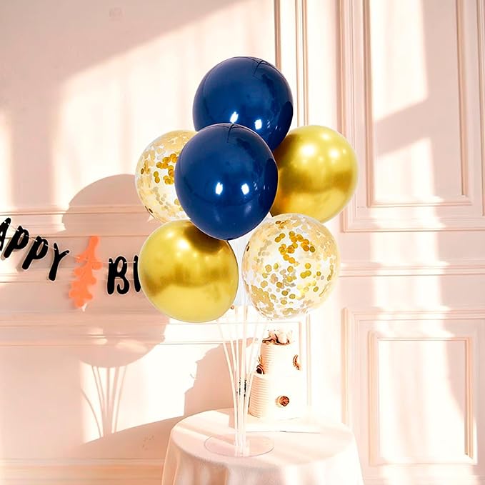 ZJDHPTY 4 Set Blue and Gold Balloon Stand Table Centerpieces Party Decor | - Image 5