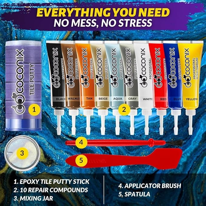 Coconix Tile & Stone Repair Kit | Fix Cracks, and Scratches on Bathtubs - Image 8