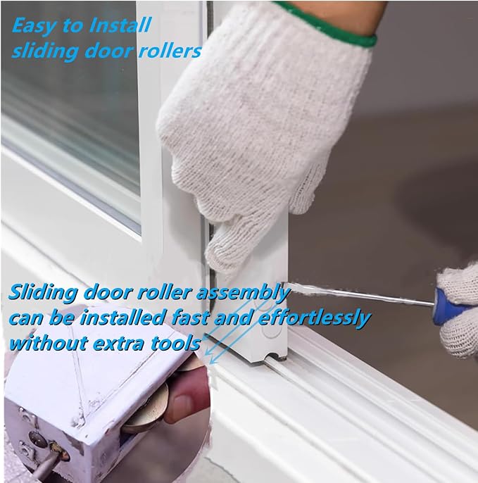 2Pack Sliding Door Rollers, 1-1/4 Inch Sliding Patio Door Tandem Roller - Image 2