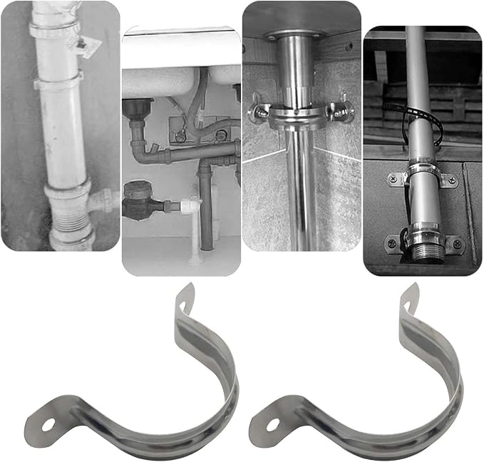100 Pcs 3/4inch Rigid Pipe Strap, Two Hole Stainless Steel Strap U Bracket - Image 5