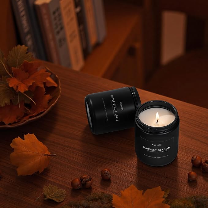 Fall Candle Set for Home Scented, Soy Wax, 4 Pack 28 oz, | Pumpkin Vanilla - Image 8