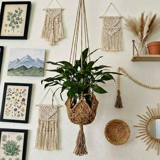 Shappy 1 Pack Boho Macrame Plant Hanger, Large Hanging Planter Plant Holder Pot - Image 5