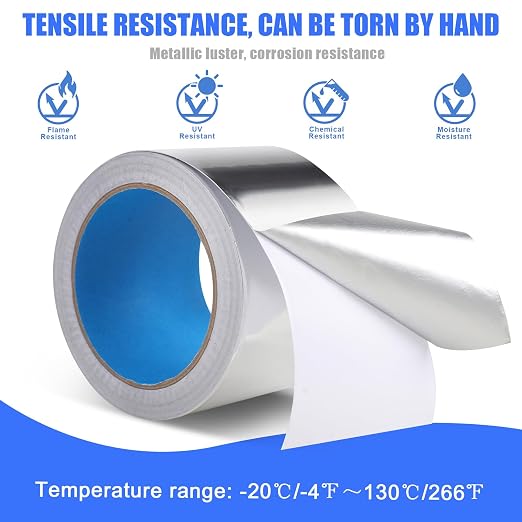 Romeda Aluminum Foil Tape, 3 inch x 65 Feet, Insulation Adhesive Metal High - Image 6