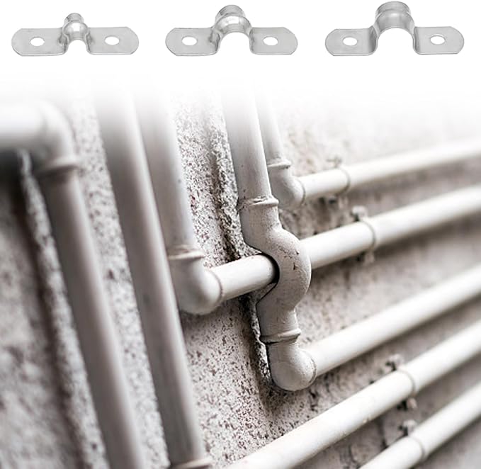 145Pcs 2Hole U Pipe Strap Clamp Bracket M5/8/10/12/14/16/20/25 2 Holes Rigid - Image 4