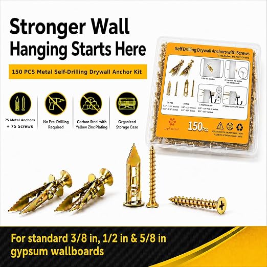 Jyphorixal 150Pcs Self Drilling Drywall Anchors - Image 8