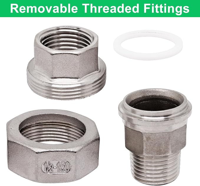 2Pcs Cast Pipe Fittings Union, 1/2" NPT Female x 1/2" NPT Male Thread 304 - Image 6