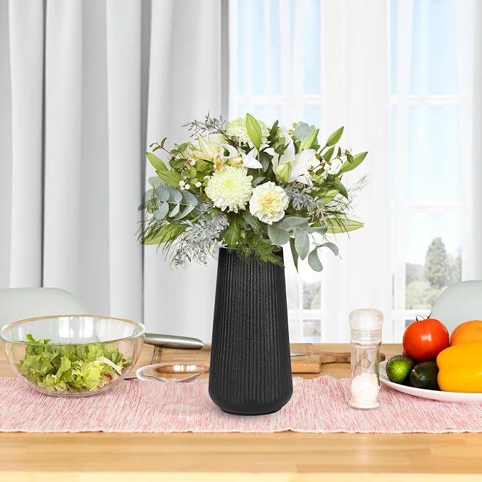 Matte Black Ceramic Vase, GUKJOB Small Cute Flower Vase - Image 5