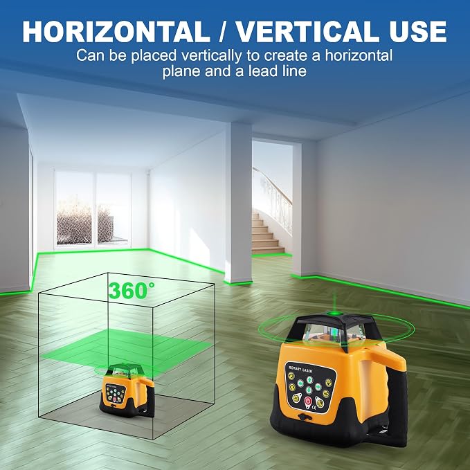 IP54 Green Beam 360° Rotary Laser Level - Image 5