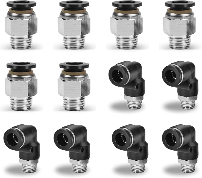 CNAODUN 12 Pcs Push to Connect Fittings 3/8 Inch Tube OD x 1/4 Inch NPT Thread by CNAODUN