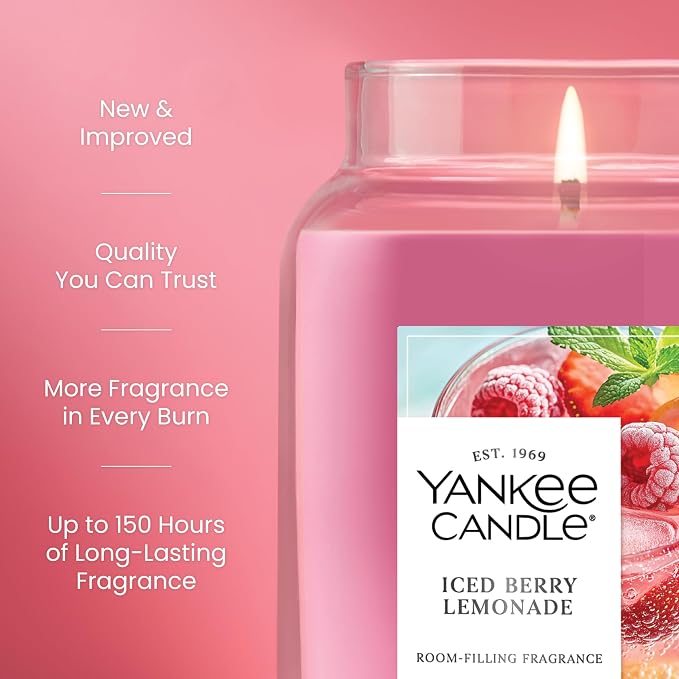 Yankee Candle Iced Berry Lemonade Scented Candle, 22oz Large Jar - Image 3